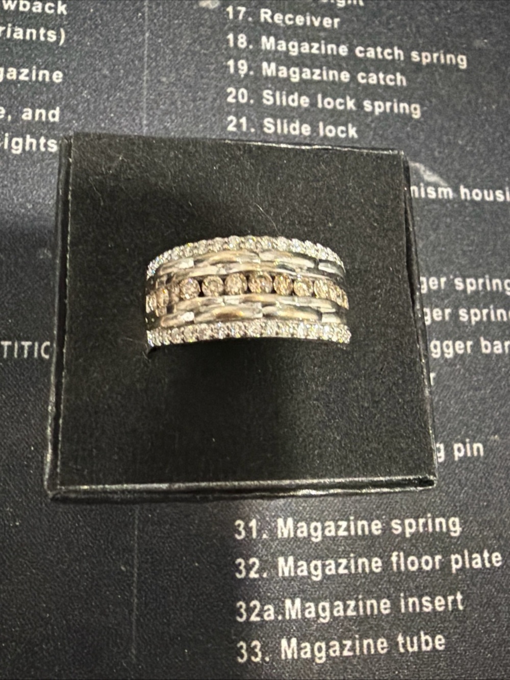 LeVian 14k White Gold Champagne Diamond Ring Sz11